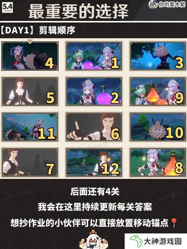 原神剪影輯幀攻略大全   剪影輯幀每一天通關攻略圖片1