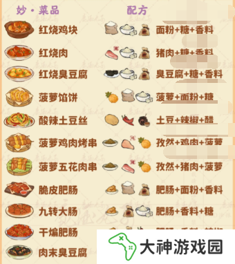 桃源深處有人家食來運(yùn)轉(zhuǎn)菜譜是什么3